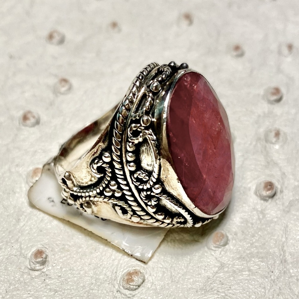 Sterling Silver Ruby Ring Size 8 New!